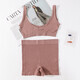 Seamless V-Neck Wireless Bra And Shorts Set