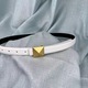 Thin 2.5Cm Leather Belt With Metal Buckle For Women