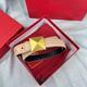 Thin 2.5Cm Leather Belt With Metal Buckle For Women
