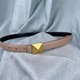 Thin 2.5Cm Leather Belt With Metal Buckle For Women