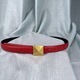 Thin 2.5Cm Leather Belt With Metal Buckle For Women