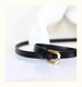 Women’S Leather Belt With Golden Buckle – Black Dress & Jean Waistband