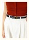 Women’S Leather Belt With Golden Buckle – Black Dress & Jean Waistband