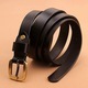 Women’S Leather Belt With Golden Buckle – Black Dress & Jean Waistband