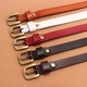 Women’S Leather Belt With Golden Buckle – Black Dress & Jean Waistband