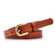 Women’S Leather Belt With Golden Buckle – Black Dress & Jean Waistband