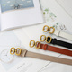 Faux Leather Belt With Metal Buckle For Women