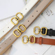Faux Leather Belt With Metal Buckle For Women