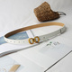 Faux Leather Belt With Metal Buckle For Women