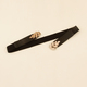 Women's Elastic Waist Belt With Metal Leaf Buckle