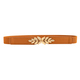 Women's Elastic Waist Belt With Metal Leaf Buckle