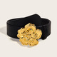 Vintage Graphic Print Pu Leather Hip Hop Belt For Women