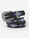 Western Buckle Embroidered Strap Jeans Belt