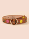 Western Buckle Embroidered Strap Jeans Belt