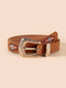 Western Buckle Embroidered Strap Jeans Belt