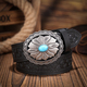 Decorative Printed Carved Denim Waistband Belt