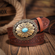 Decorative Printed Carved Denim Waistband Belt