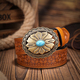 Decorative Printed Carved Denim Waistband Belt