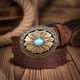 Decorative Printed Carved Denim Waistband Belt