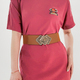 Women's Elastic Wide Belt With Golden Buckle For Dress And Overcoat