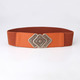 Women's Elastic Wide Belt With Golden Buckle For Dress And Overcoat