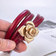 Fashion Rose Girdling Belt With Alloy Buckle For Women