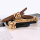 Fashion Rose Girdling Belt With Alloy Buckle For Women