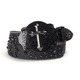 neutral waistband, fashionable rhinestone waistband, western denim with diamond inlay design, leather waistband, jeans