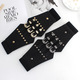 Retro Elastic Wide Waistband Dress Belt For Women