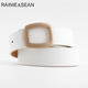 Vintage Buckle Women's Belt For Trousers Red Pu Leather Ladies Fashion Belt