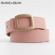 Vintage Buckle Women's Belt For Trousers Red Pu Leather Ladies Fashion Belt