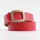 Vintage Buckle Women's Belt For Trousers Red Pu Leather Ladies Fashion Belt