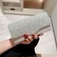 Gold Silver Satin Sequin Evening Clutch Bag With Chain