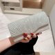 Gold Silver Satin Sequin Evening Clutch Bag With Chain