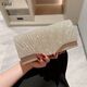 Gold Silver Satin Sequin Evening Clutch Bag With Chain