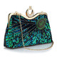 Grüne Bestickte Pfau Pailletten Abend Clutch Handtasche