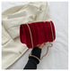 Velor Leather Flap Chain Square Bag With Chain Strap