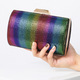 Rainbow Crossbody Clutch Evening Purse With Diamond Detail