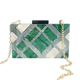 Acrylic Clutch Purse Multicolor Plaid Patchwork Evening Bag With Chain