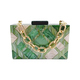 Acrylic Clutch Purse Multicolor Plaid Patchwork Evening Bag With Chain