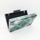 Acrylic Clutch Purse Multicolor Plaid Patchwork Evening Bag With Chain