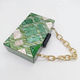 Acrylic Clutch Purse Multicolor Plaid Patchwork Evening Bag With Chain