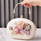 Floral Pu Fabric Shoulder Evening Clutch Bag