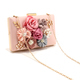 Women Evening Clutch Bag With Pearl Diamonds Glitter Pink Shoulder Handbag