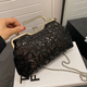 Multicolor Sequin Evening Bag With Chain Shoulder Crossbody Clutch