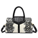 luxury new crocodile cowhide women's high quality leather bag large capacity female one shoulder handbag boston pillow bag