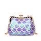 Golden Sequin Evening Clutch Purse With Chain Shoulder Strap