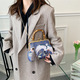 Embroidery Jacquard Wood Hand Lock Shell Shoulder Crossbody Bag