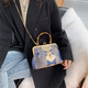 Embroidery Jacquard Wood Hand Lock Shell Shoulder Crossbody Bag