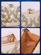 Elegant Beaded Pearl Evening Clutch Bag With Rhinestones